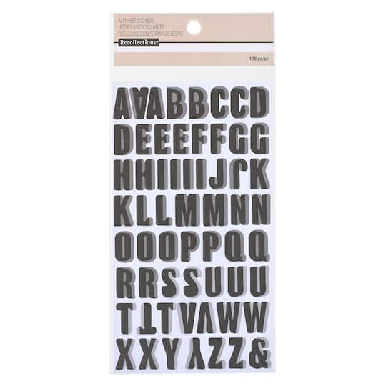 Black Block with Gray Shadow Alphabet Stickers by Recollections&#x2122;